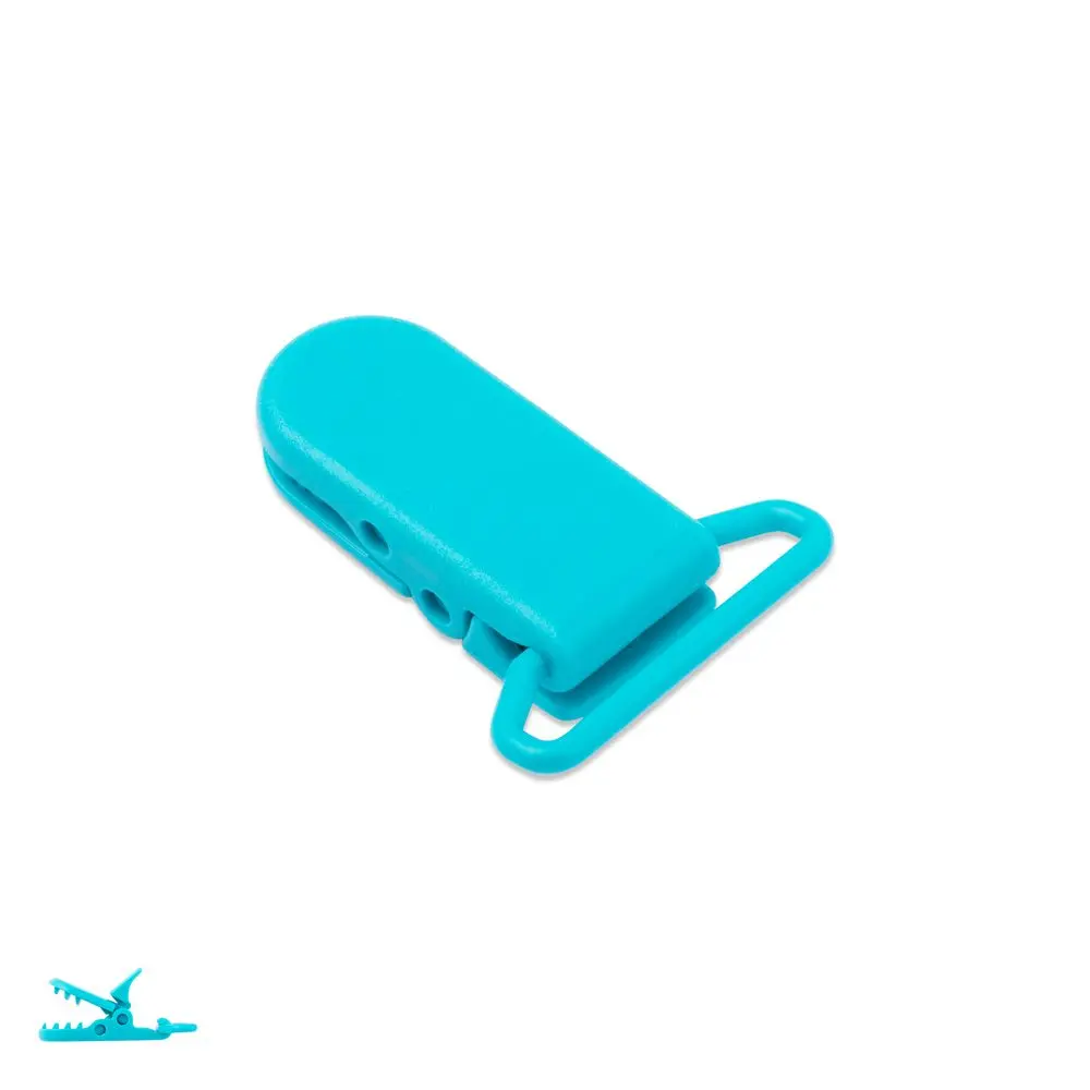 Plastový klip na dudlík 37x16x9 mm Azure Blue - 1 ks