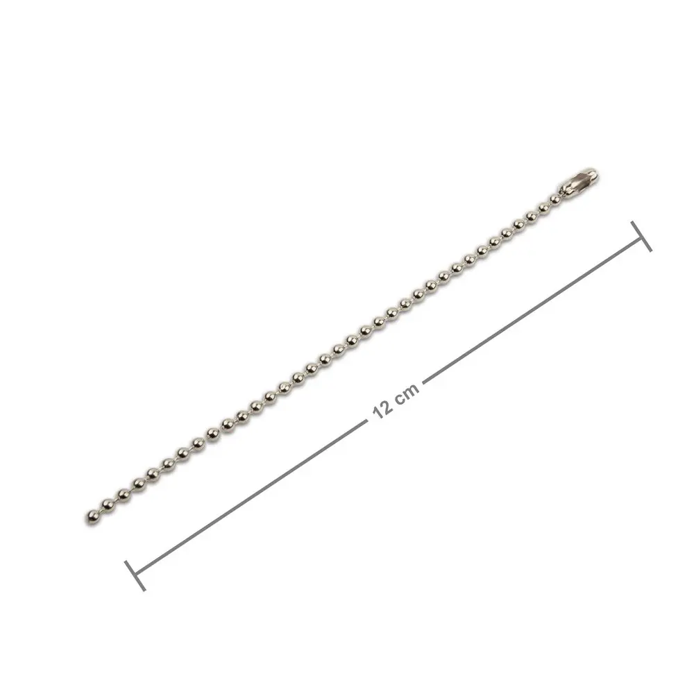 Bižuterní kuličkový řetízek v barvě platiny 12 cm - 3 ks