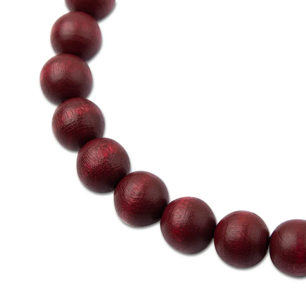 Manumi české dřevěné korálky 12 mm mahagon - 15 ks