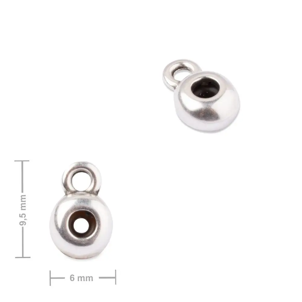 Manumi distanční kroužek se silikonovým jádrem a ověsem 9,5x6 mm postříbřený - 2 ks