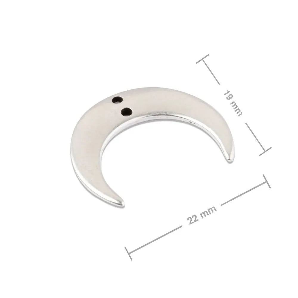 Manumi spojovací díl půlměsíc 22,5x19 mm postříbřený - 1 ks