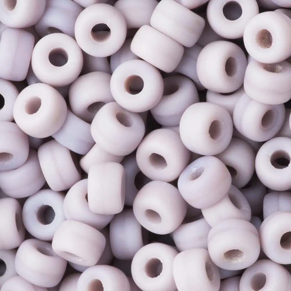 Skleněné korálky se širokým průtahem 6 mm Violet Opaque Matt - 150 ks
