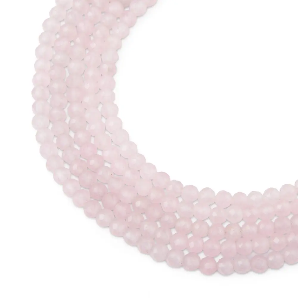 Korálky z minerálu Růženín 4 mm broušené - 18 cm