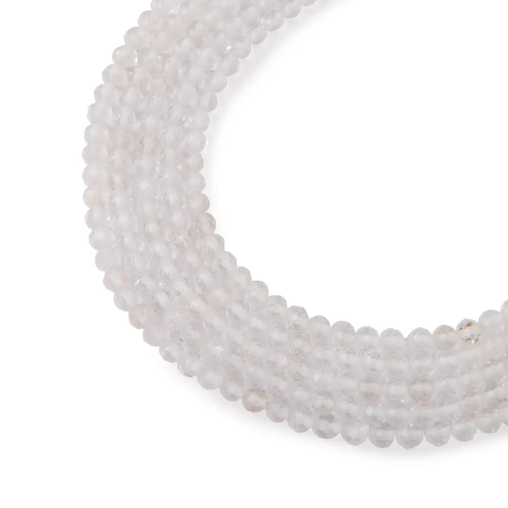 Korálky z minerálu Křišťál 3 mm broušené - 54 cm