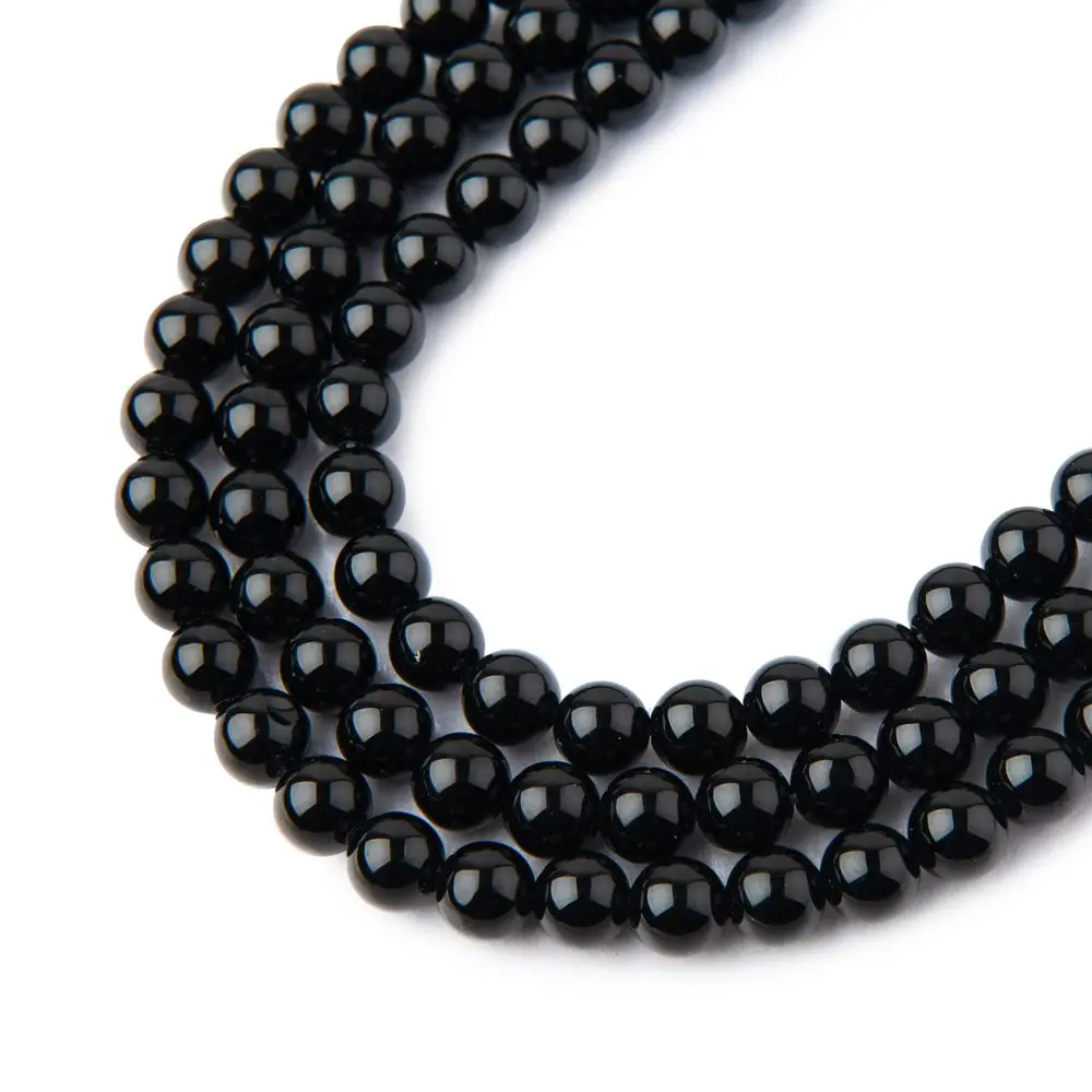 Korálky z minerálu Černý onyx 4 mm - 45 ks