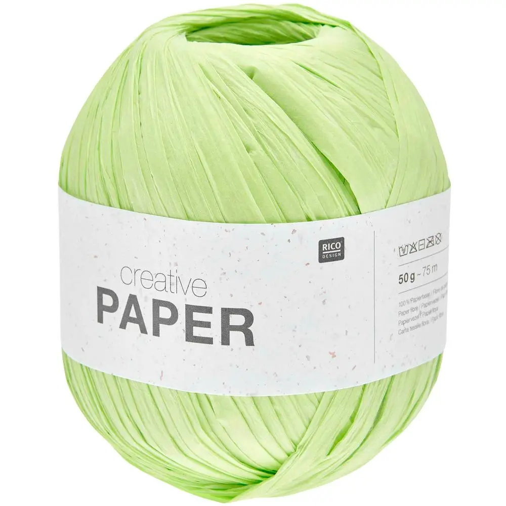Rico design háčkovací papírová příze Creative paper odstín 008 světle zelená -