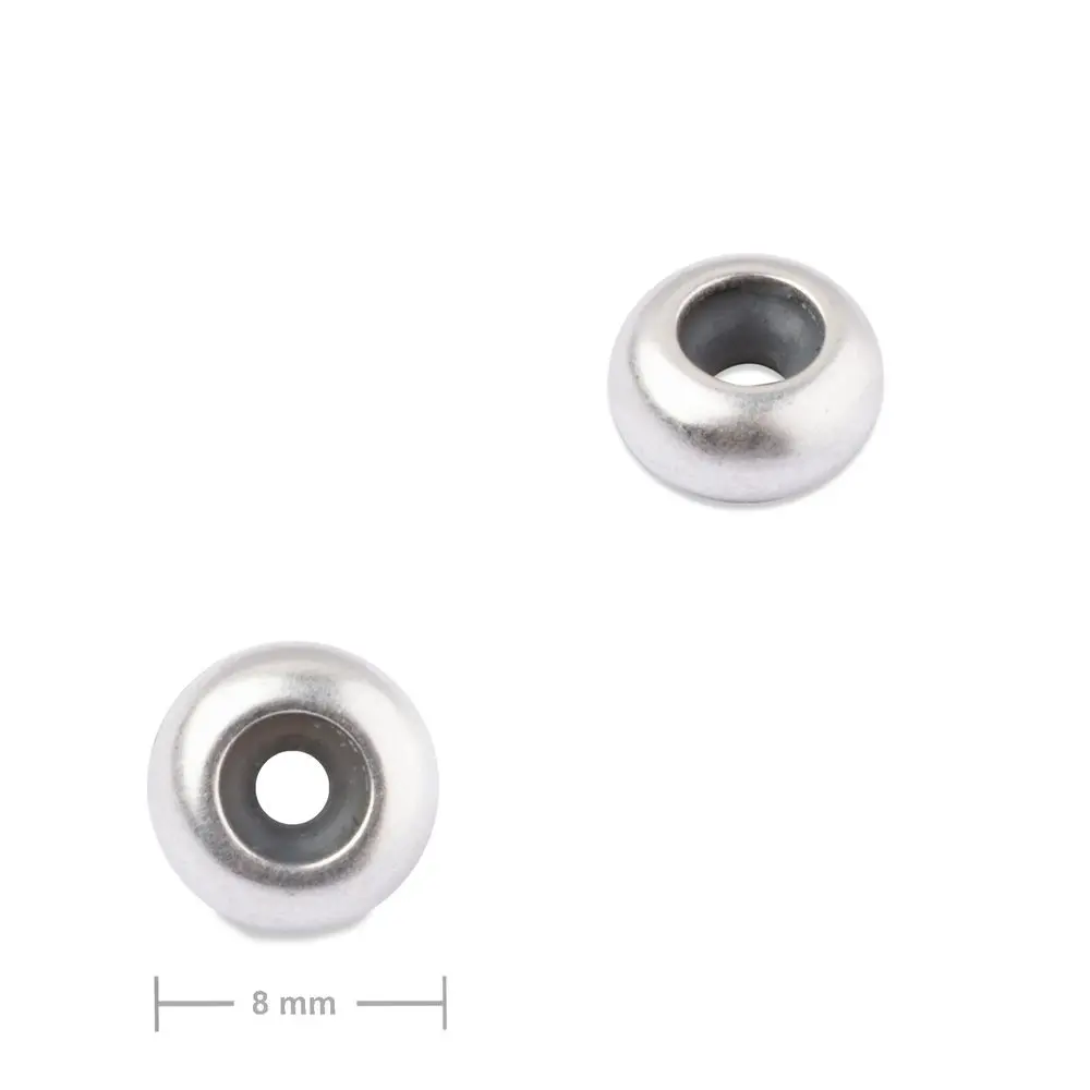 Manumi distanční kroužek se silikonovým jádrem 8x4 mm postříbřený - 2 ks