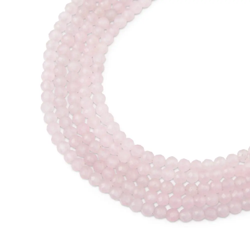 Korálky z minerálu Růženín 3 mm broušené - 18 cm