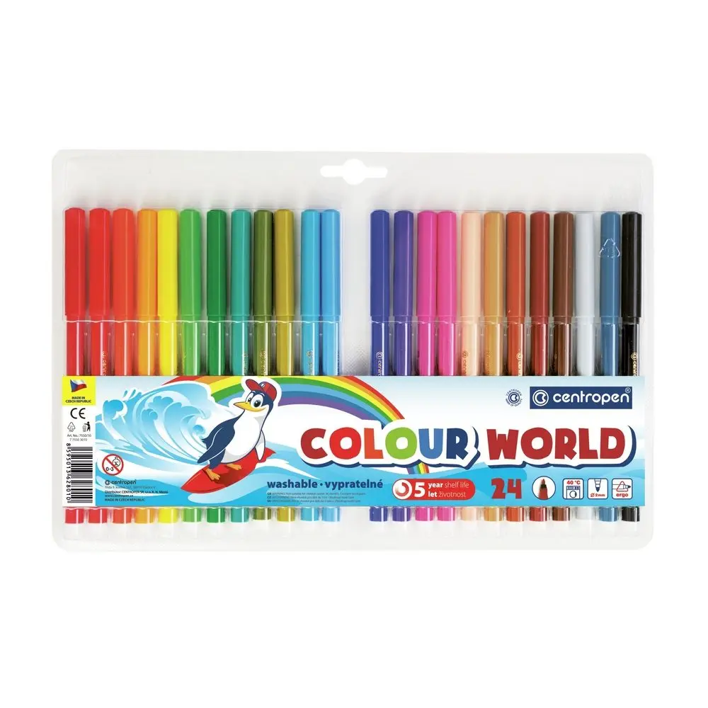 Centropen Colour World 7550 - popisovač - sada 24 barev