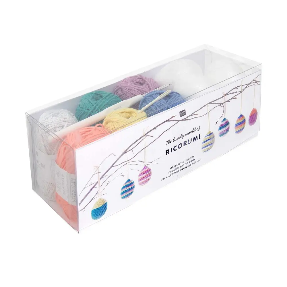 Rico Design Háčkovací sada velikonoční vajíčka základní barvy - 1 sada
