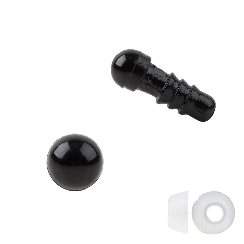 Očička na výrobu hraček ⌀5 mm s bezpečnostním uzávěrem černá - 2 páry