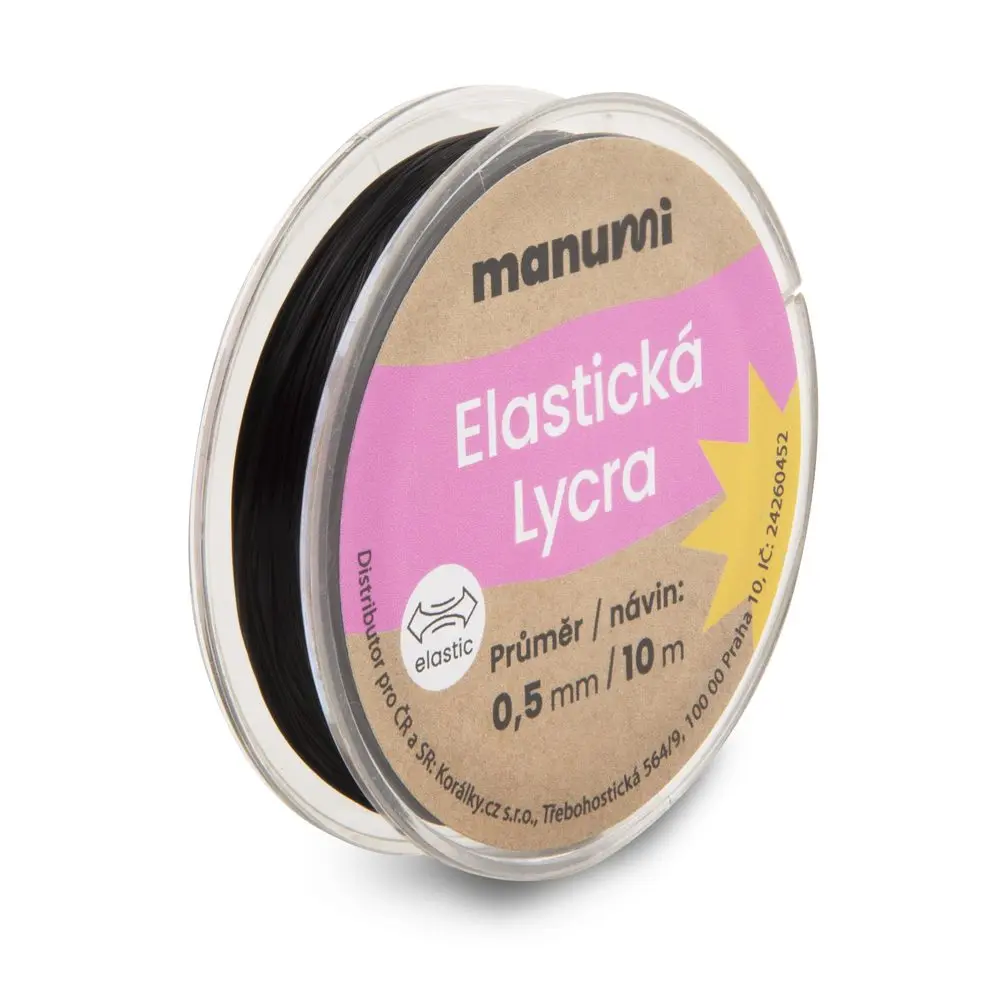 Manumi Elastická lycra 0,5 mm/10m černá - 1 ks