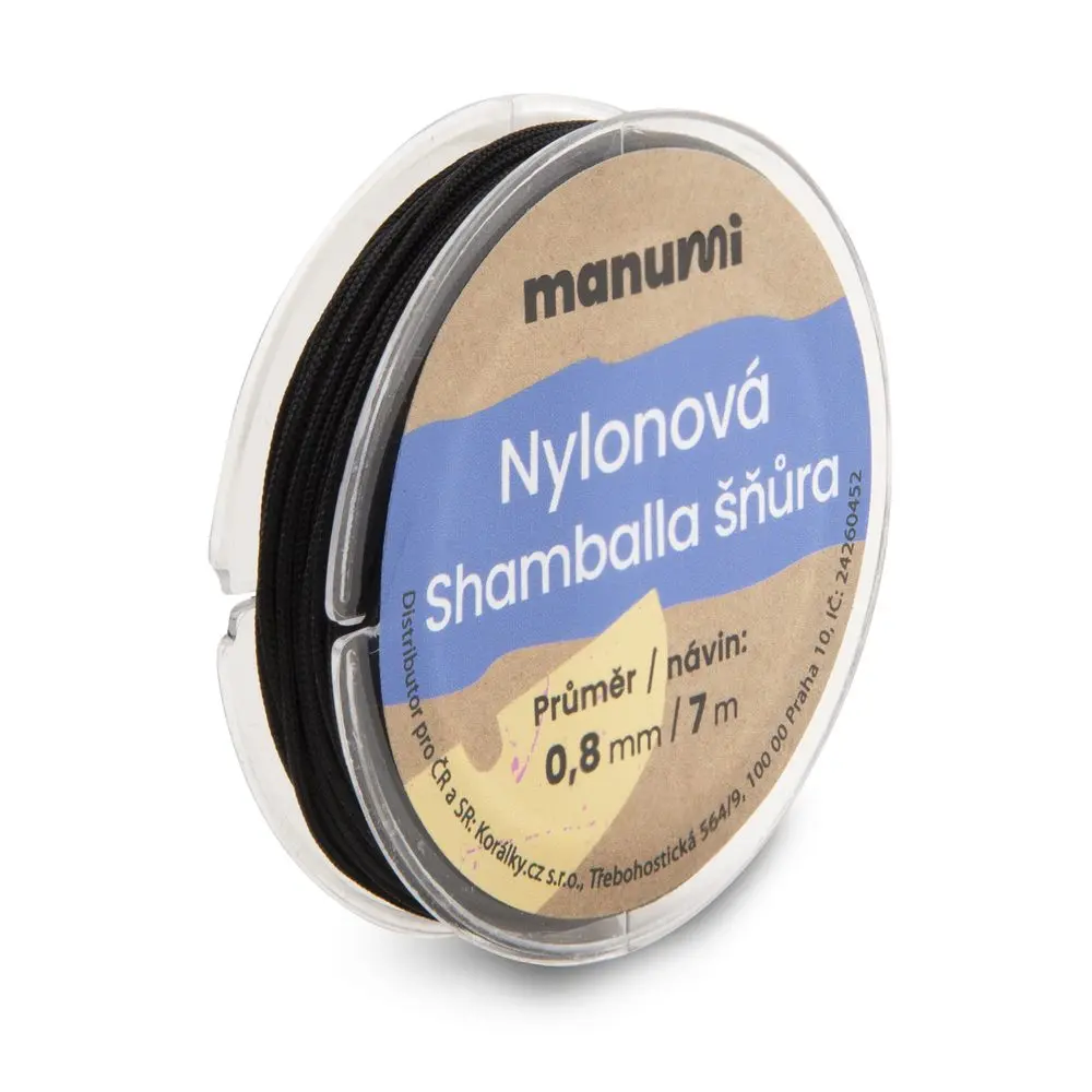 Manumi Nylonová šňůrka na Shamballa náramky 0,8 mm/7m černá č. 40 - 1 ks