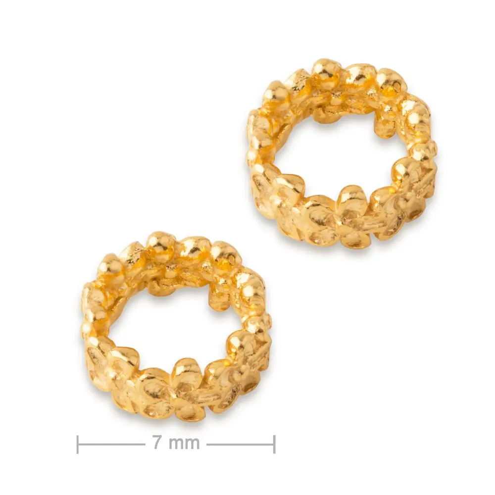 Stříbrný distanční kroužek 7 x 3 mm pozlacený 24K zlatem - 1 ks