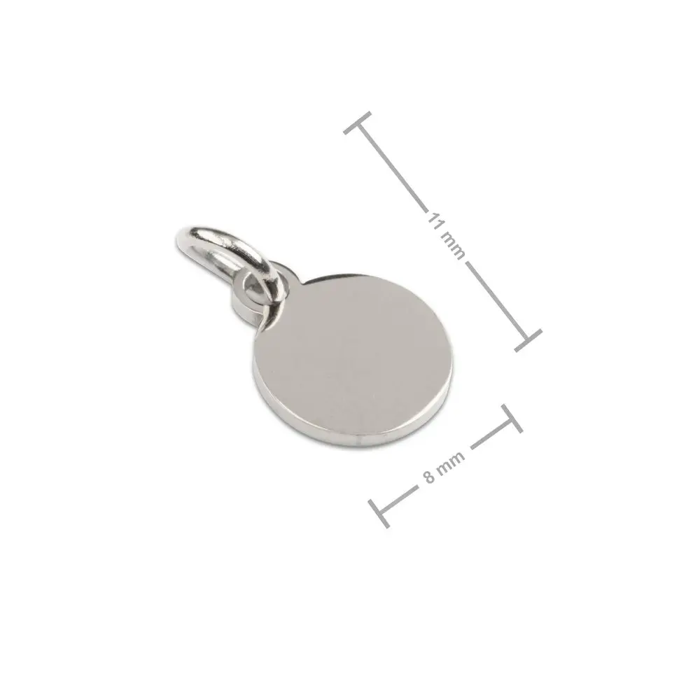Přívěsek z chirurgické oceli medailon pro gravírování 8 mm - 1 ks