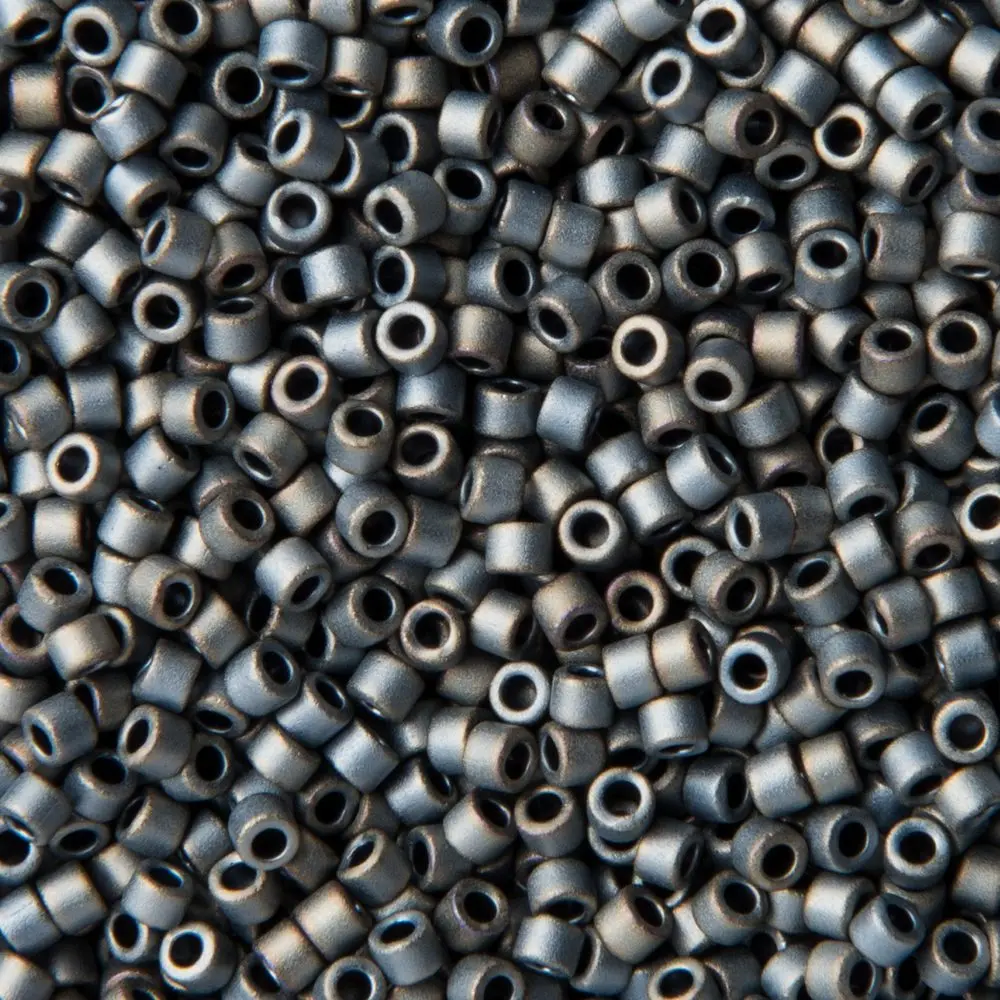 Miyuki Rokajlové korálky - Miyuki Delica 11/0 (DB-307) Matte Metallic Silver Grey -