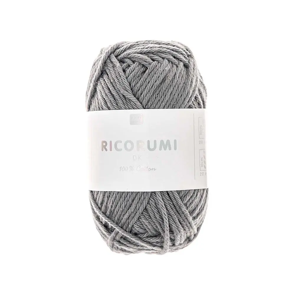 Rico Design Bavlněná háčkovací příze Ricorumi dk odstín 080 břidlicově šedá - 3 ks