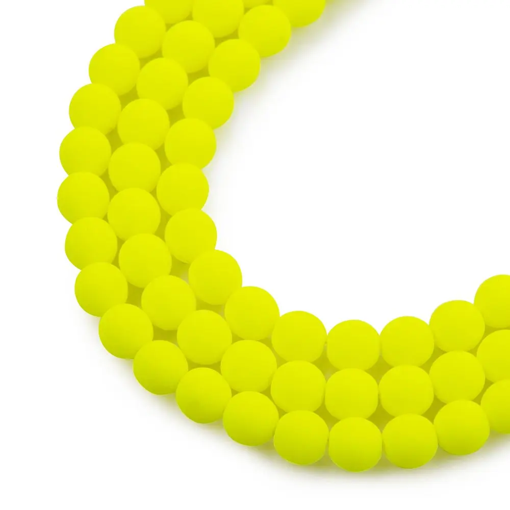 Estrela České mačkané korálky Estrela NEON 6 mm žluté - 30 ks