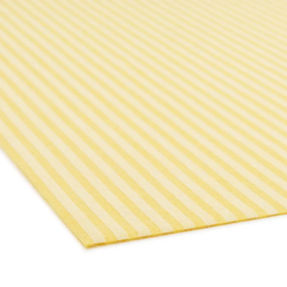 Filc / plsť pruhovaný motiv 1mm žluto-bílý -