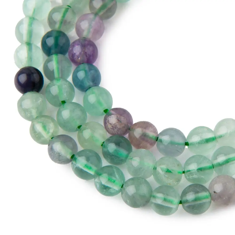 Korálky z minerálu Duhový fluorit 8 mm - 8 ks