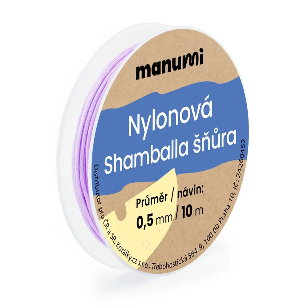 Manumi Nylonová šňůrka na Shamballa náramky 0,5 mm/10m světle fialová č. 9 - 1 ks