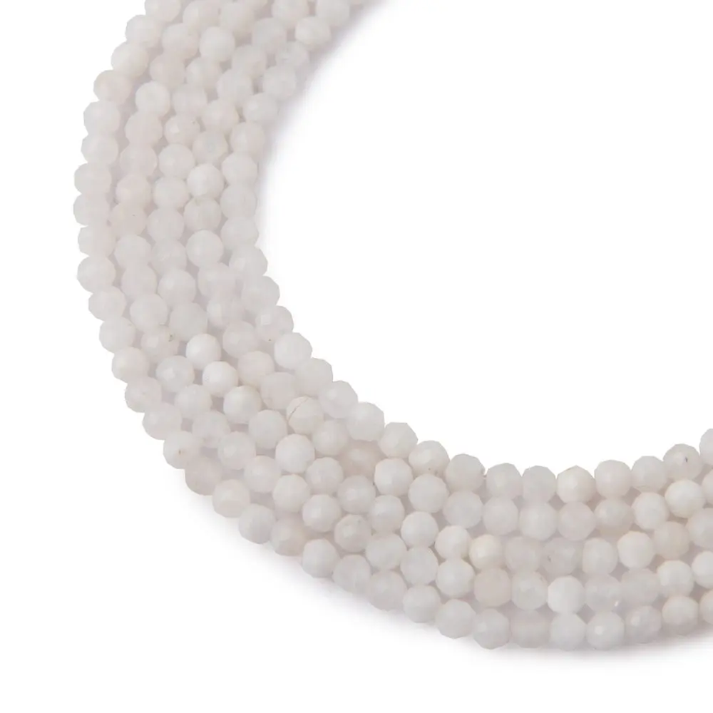 Korálky z minerálu Měsíční kámen 4 mm broušené - 18 cm