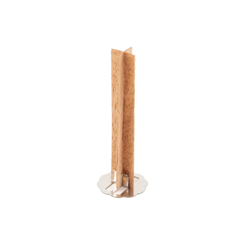 Manumi Svíčkový knot z růžového dřeva s kovovým stojánkem 60mm - 3 ks