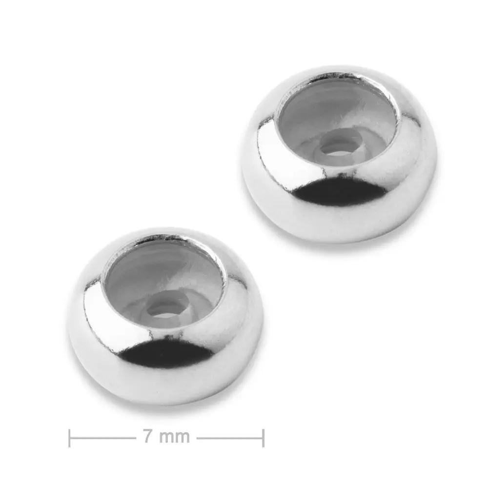 Stříbrný stopper se silikonem 7 x 1,5 mm -