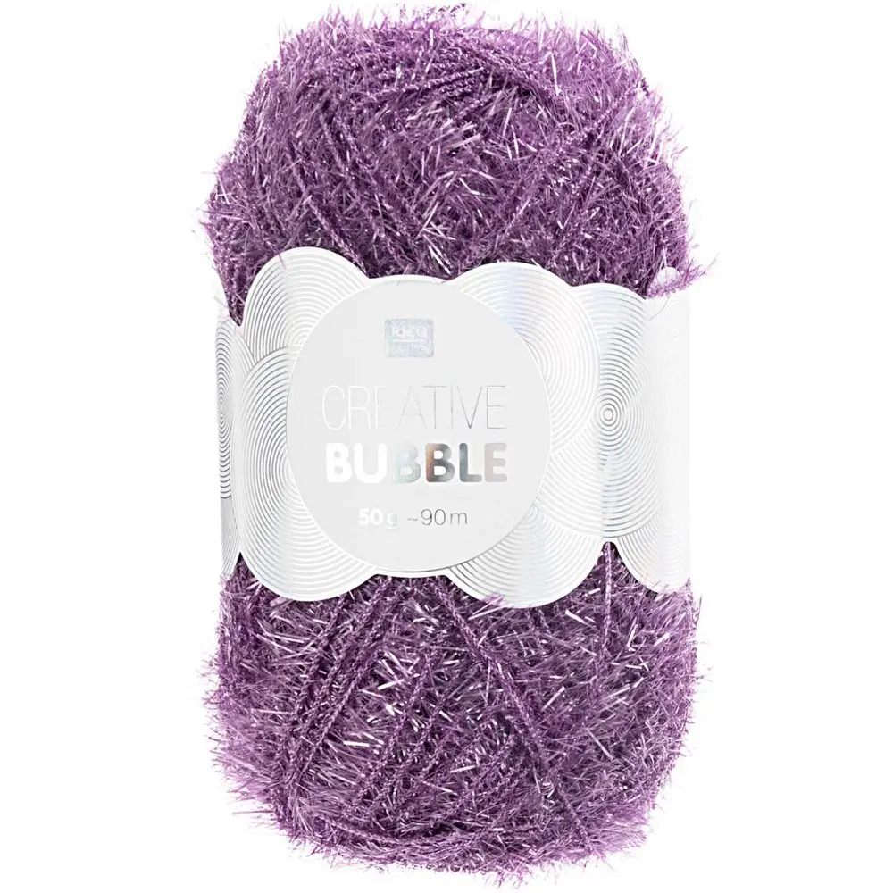 Rico design háčkovací příze na výrobu žínek Creative Bubble odstín 039 fialová - 1 ks