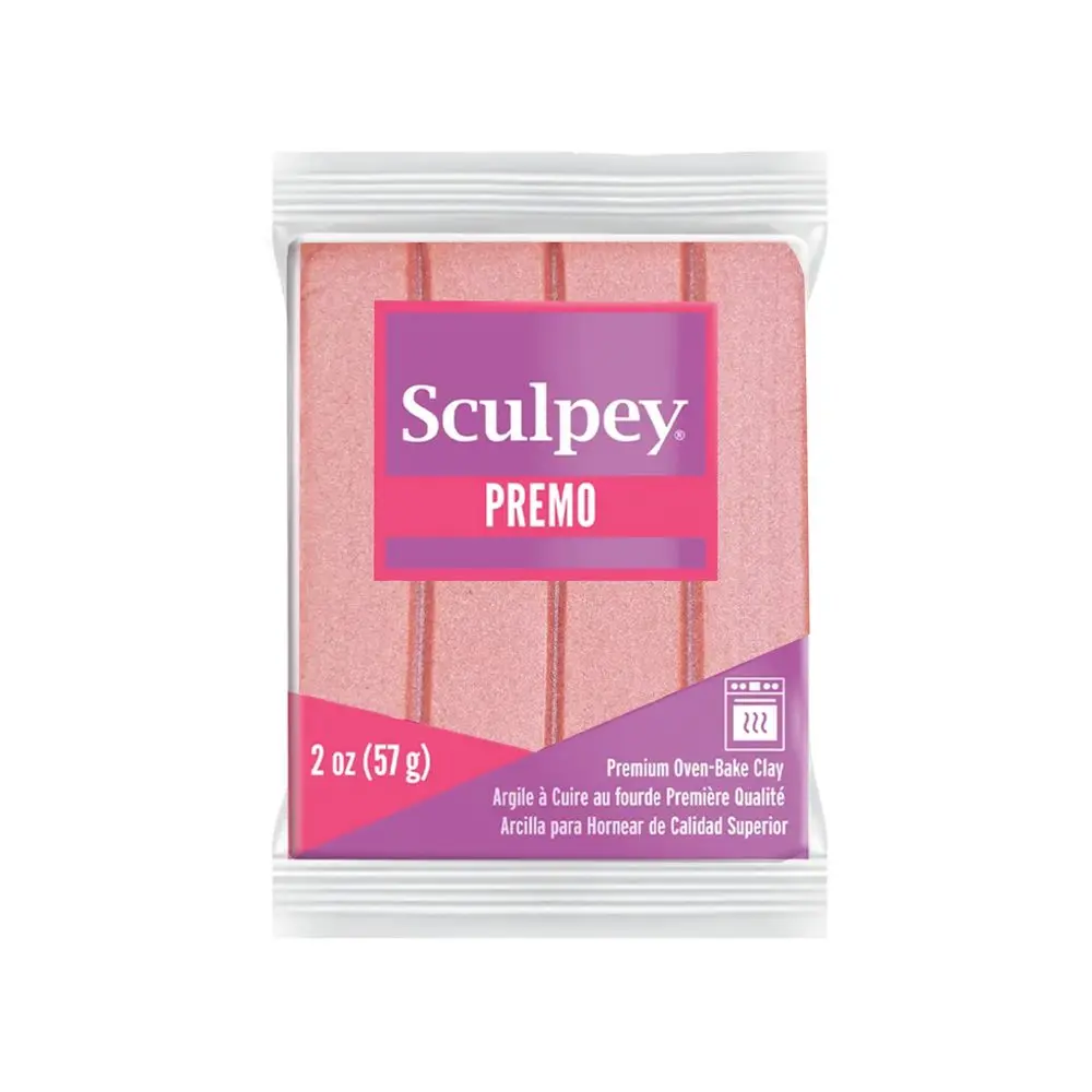 Sculpey PREMO Rose gold metallic v barvě růžového zlata - 5 ks