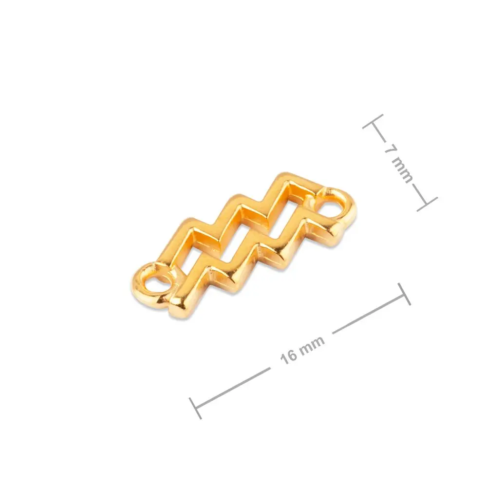Manumi spojovací díl Vodnář 16x7 mm pozlacený - 1 ks