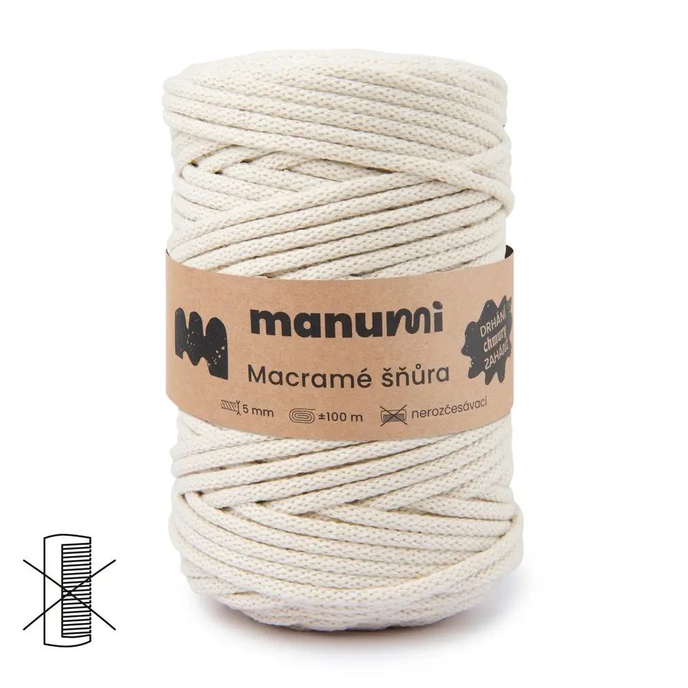 Manumi Macramé šňůra 5mm natural -
