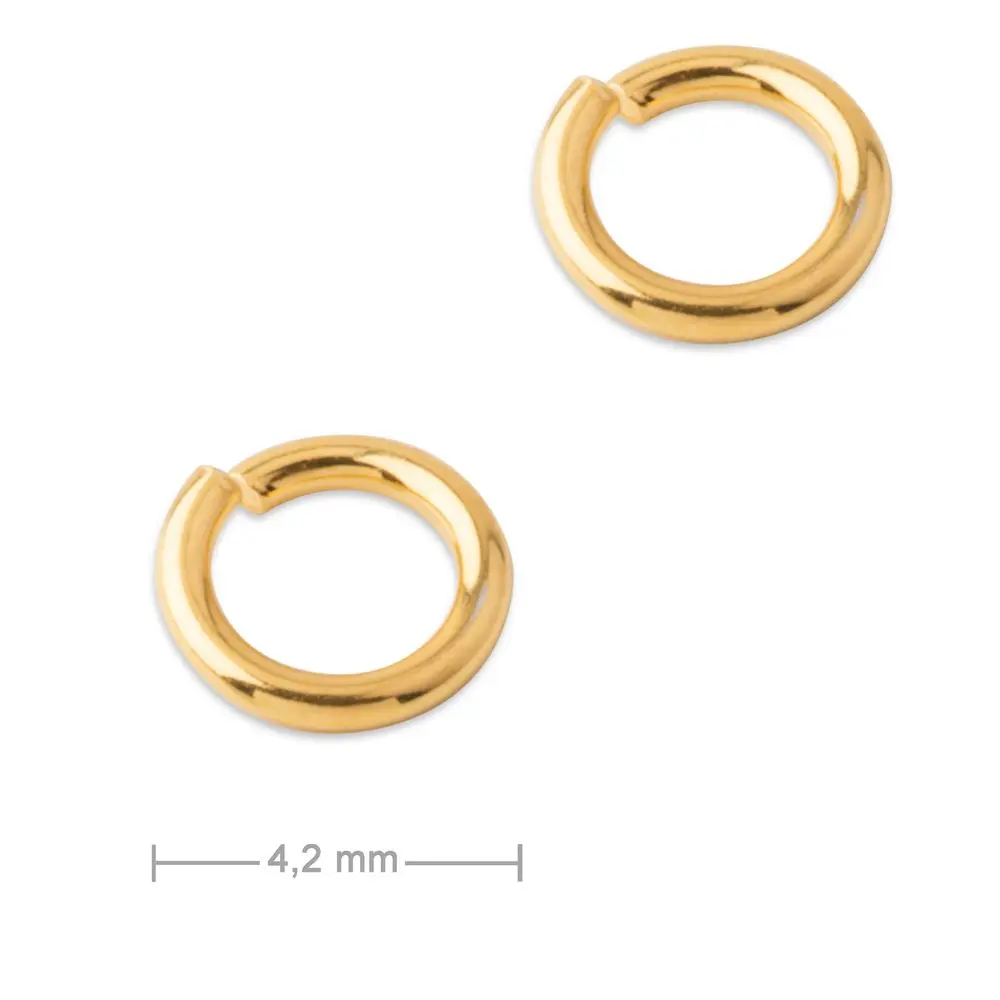 Stříbrný spojovací kroužek 4,2 mm pozlacený 24K zlatem -