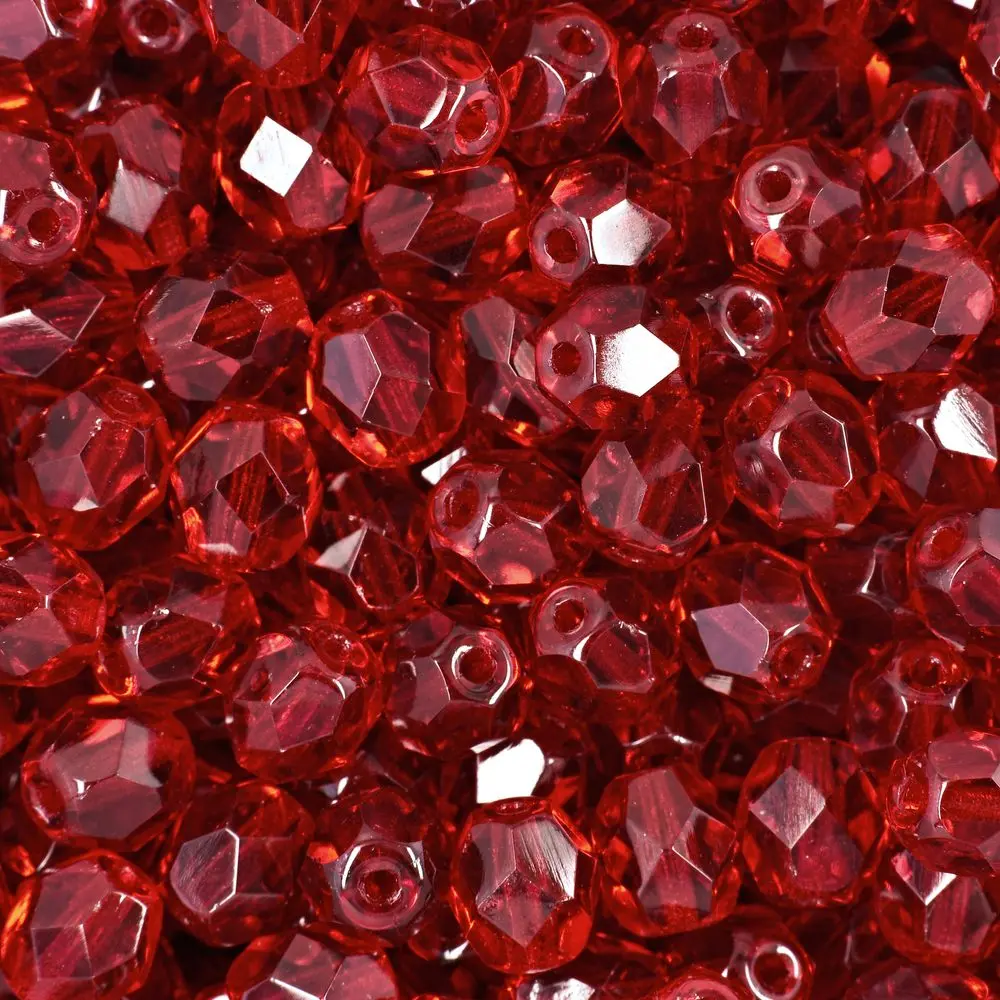 Manumi české broušené korálky 6 mm Siam Ruby -