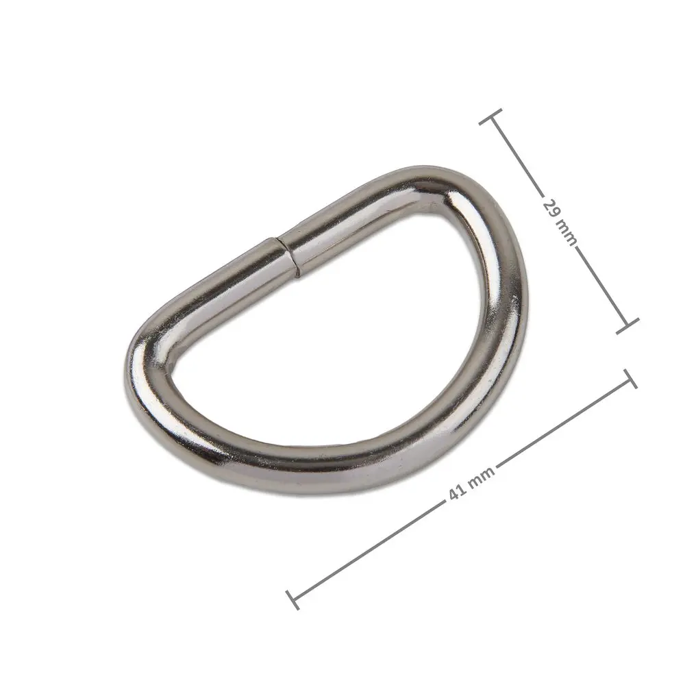 Galanterní polokroužek 41 x 29 mm v barvě platiny - 6 ks