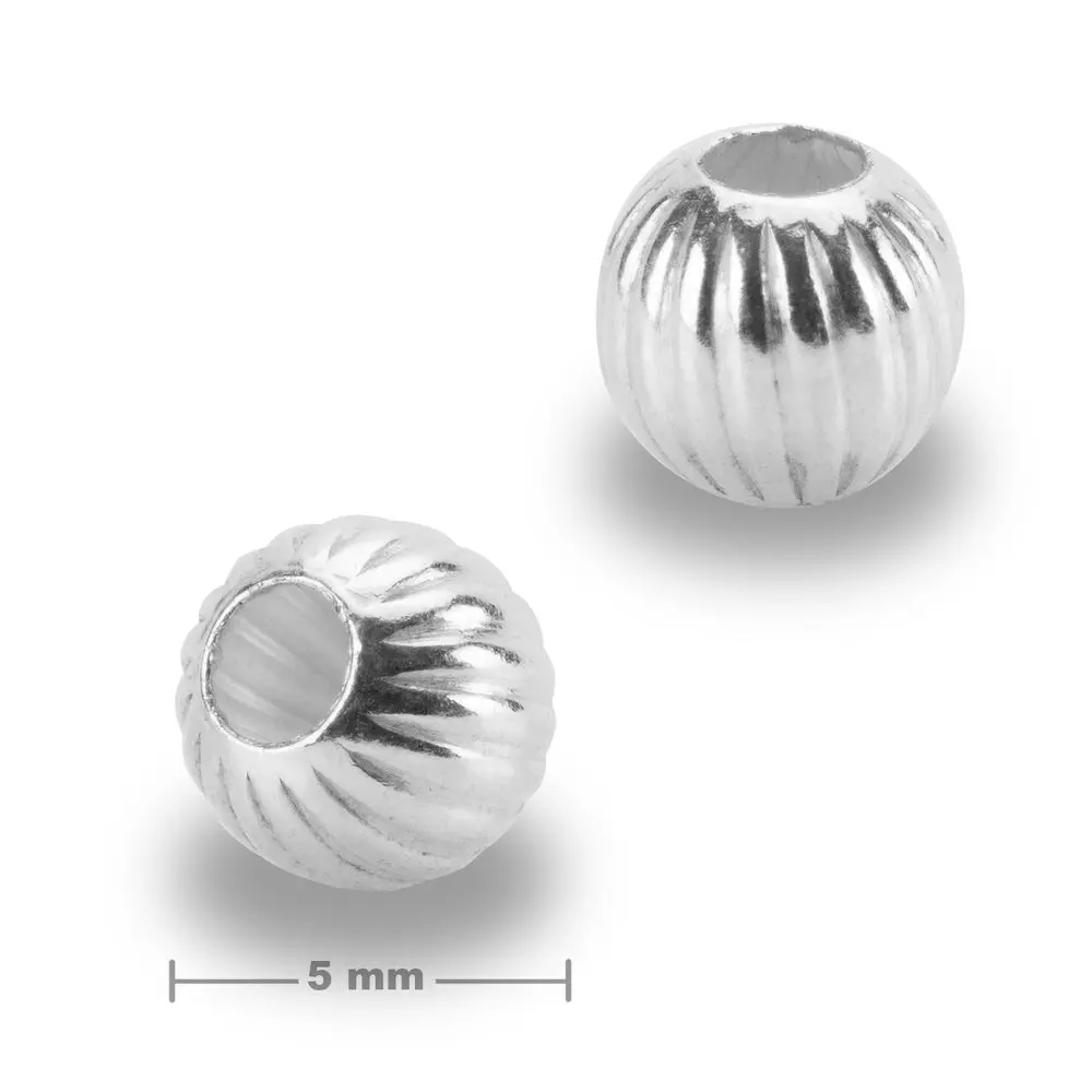 Stříbrný ozdobný korálek 5 mm -