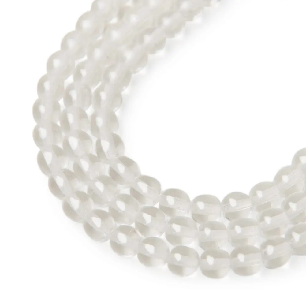 Manumi české skleněné mačkané kuličky 6 mm Crystal - 150 ks