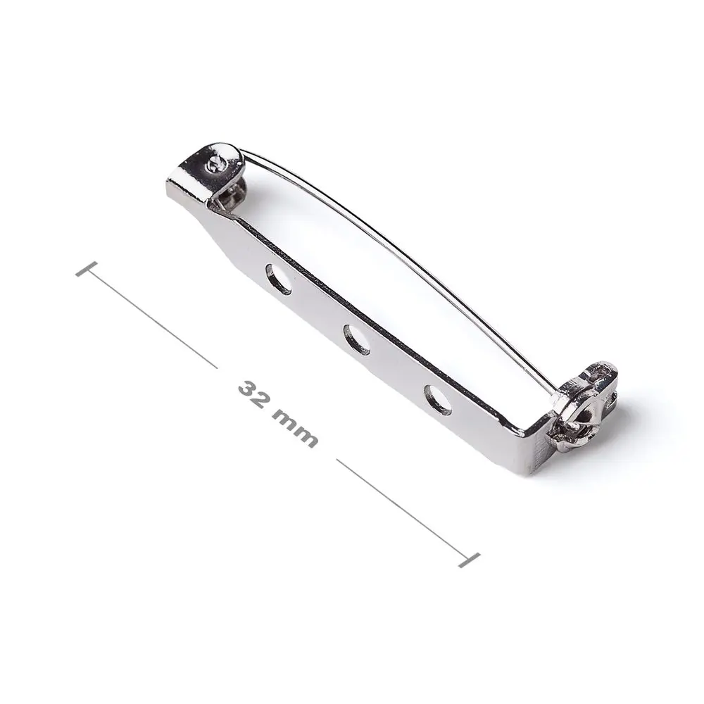 Brožový můstek 32 mm v barvě platiny - 30 ks