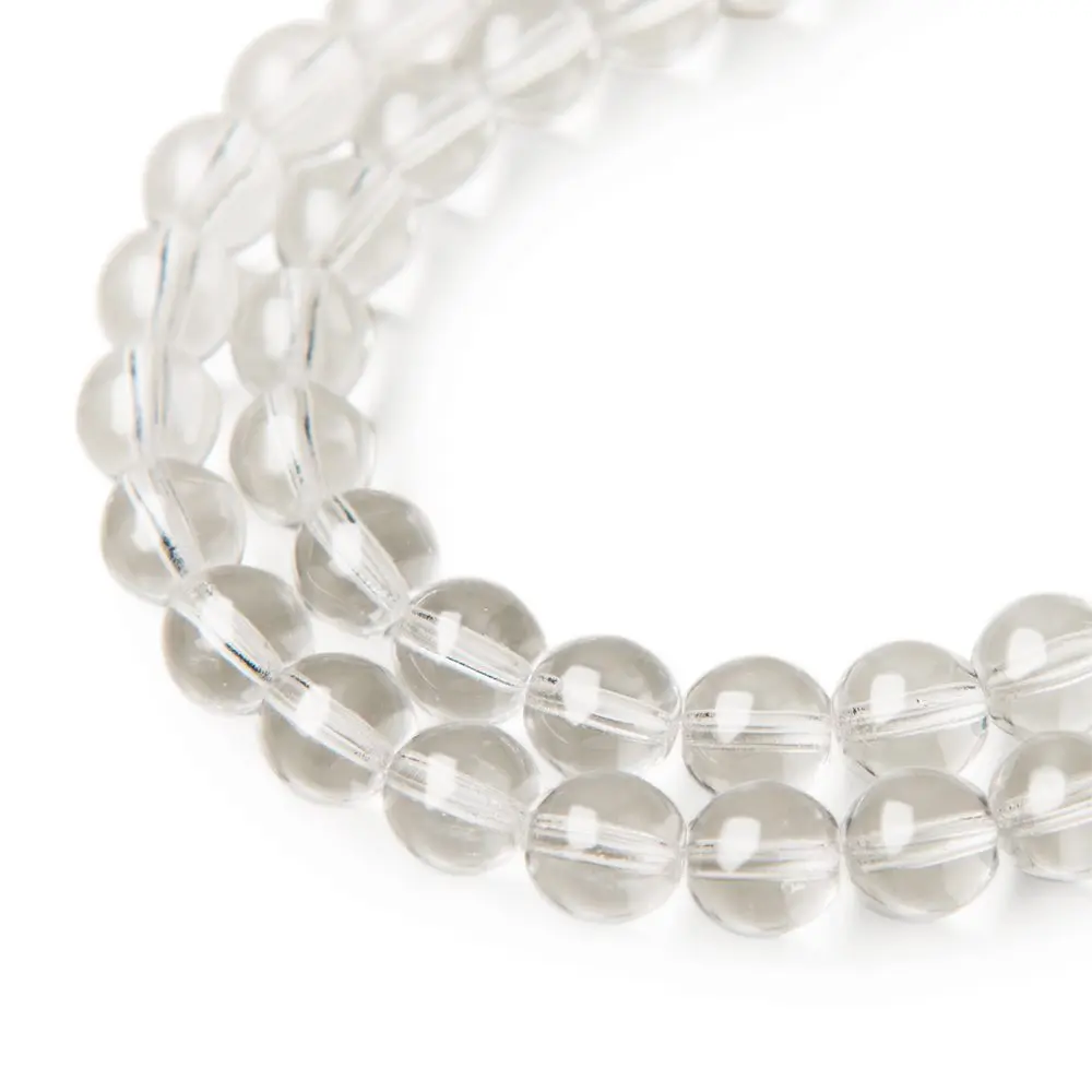 Manumi české skleněné mačkané kuličky 8 mm Crystal - 22 ks