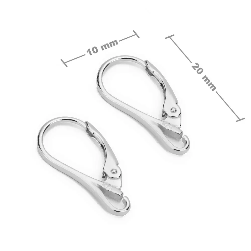 Stříbrné mechanické náušnicové háčky 20 x 10 mm -