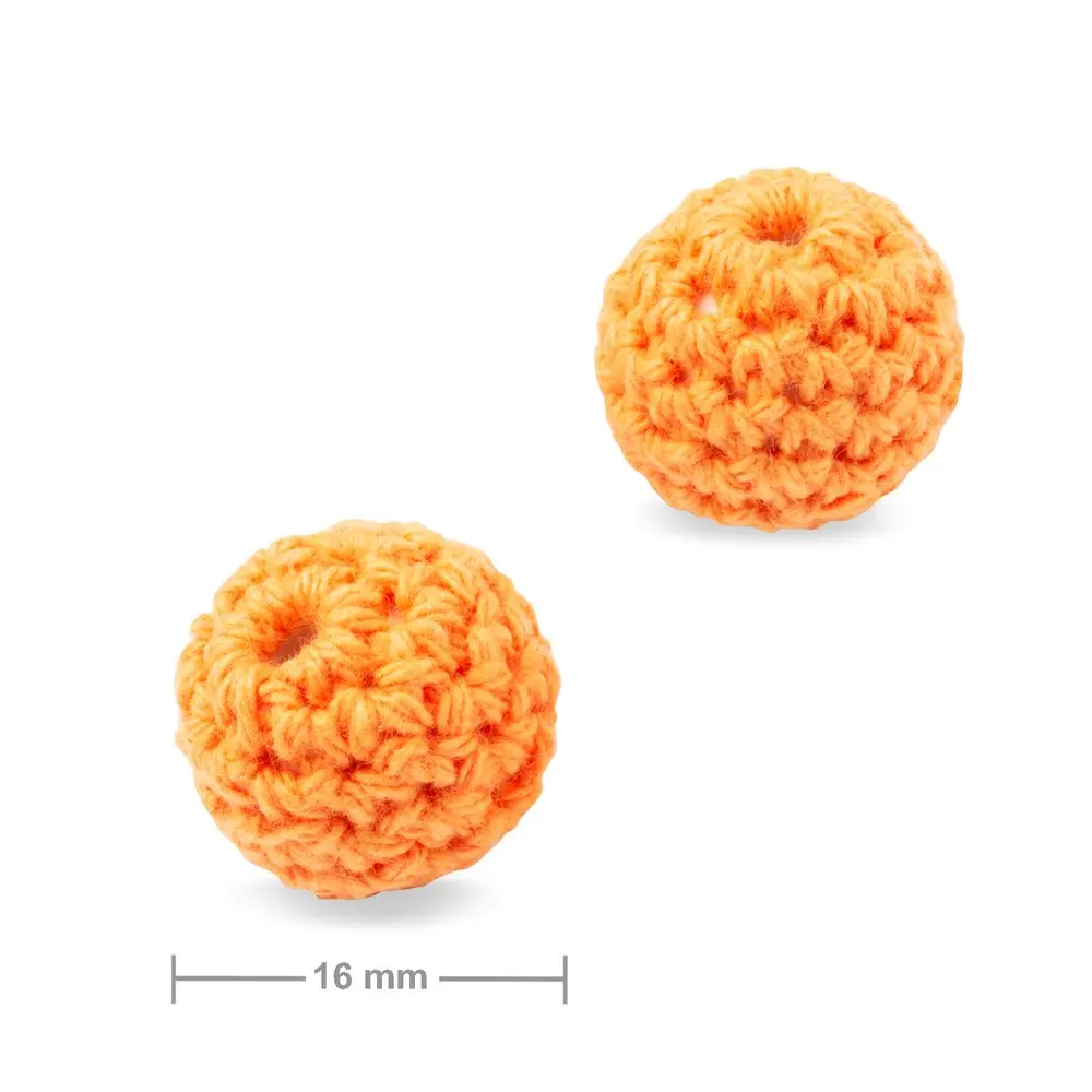 Háčkované korálky kulaté 16 mm Mango - 2 ks