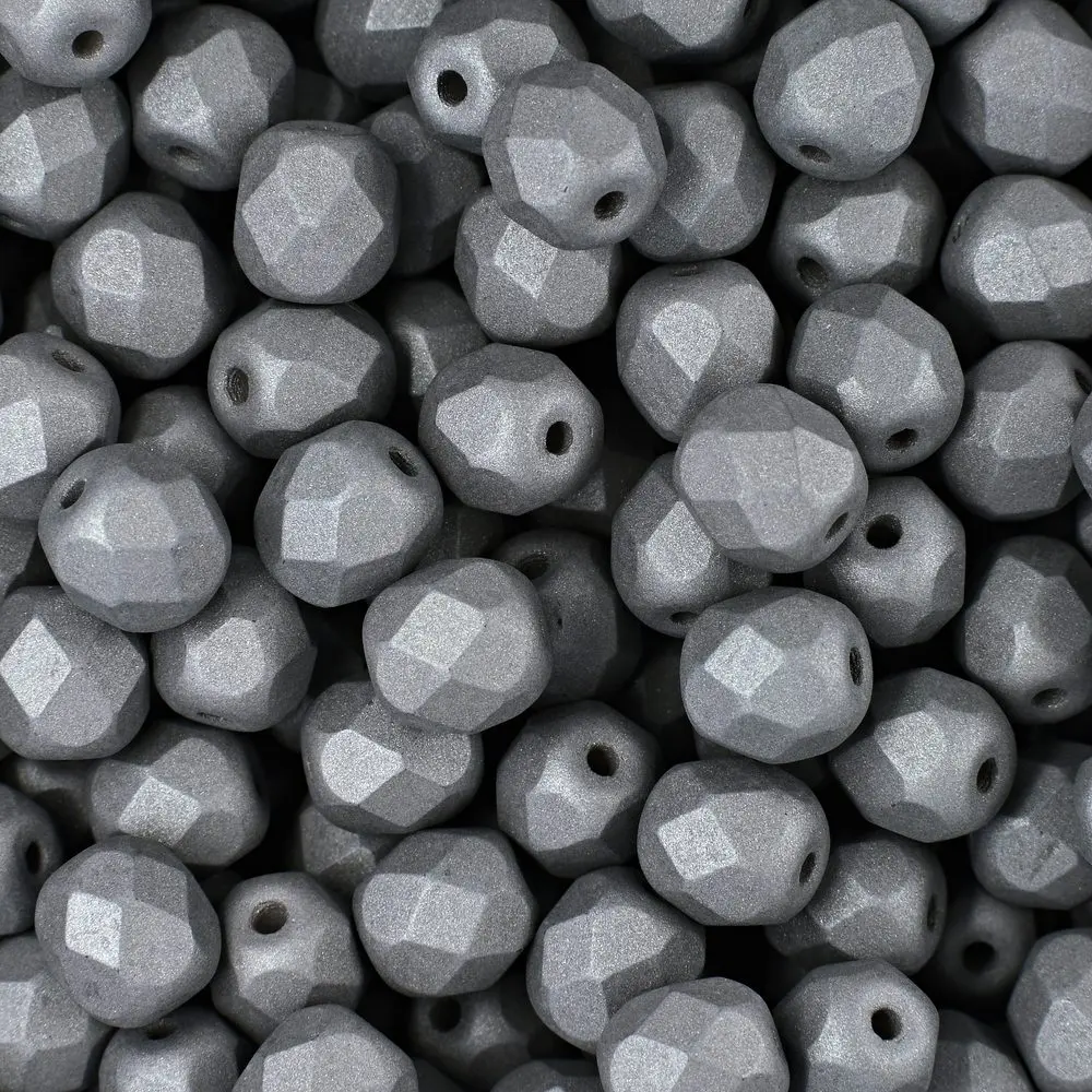 Manumi české broušené korálky 6 mm Titanium - 30 ks