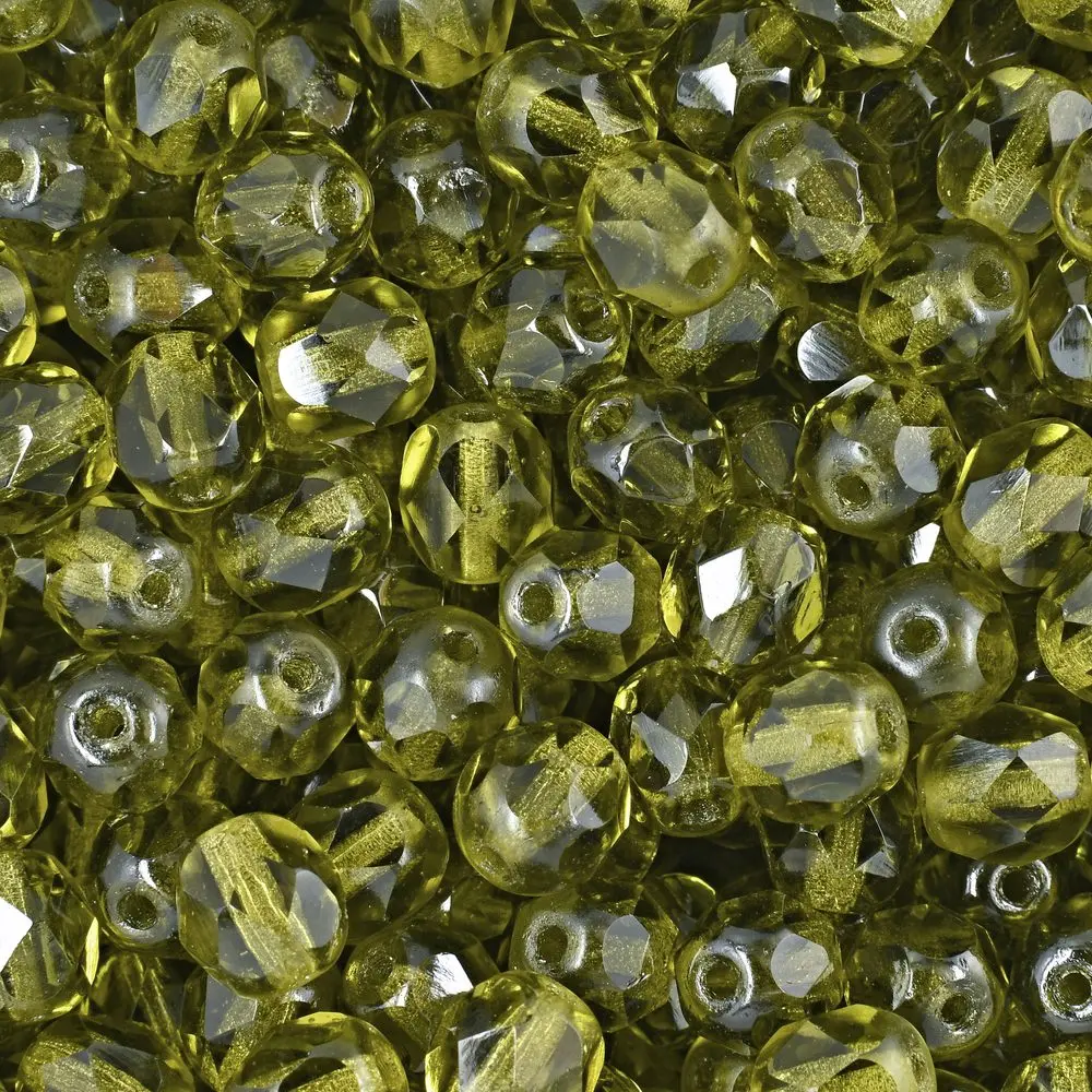 Manumi české broušené korálky 6 mm Olivine - 150 ks