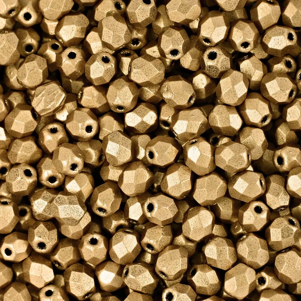 Manumi české broušené korálky 4 mm Matte Metallic Flax - 225 ks