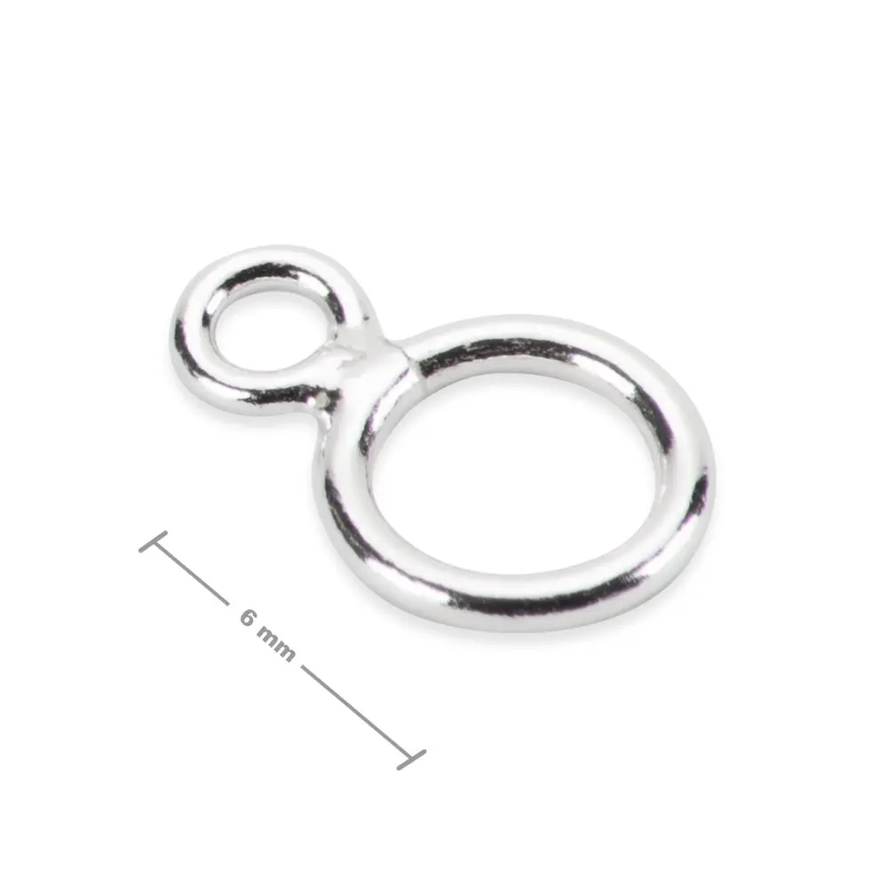 Stříbrný spojovací kroužek 6 mm s očkem -