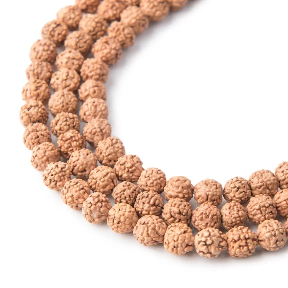 Korálek ze semínka Rudraksha přírodní nebarvený 6 mm -