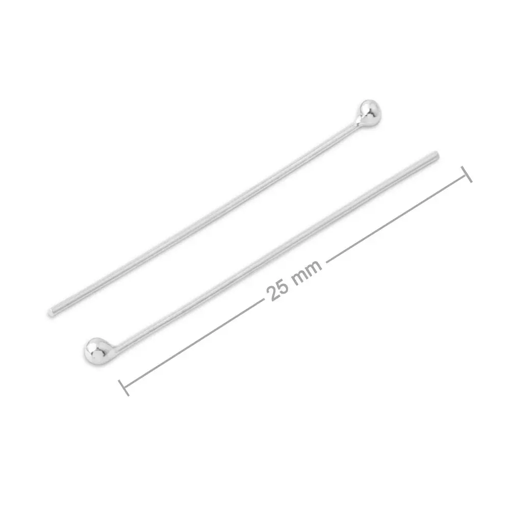 Stříbrná ketlovací jehla s kuličkou 25 x 0,5 mm -
