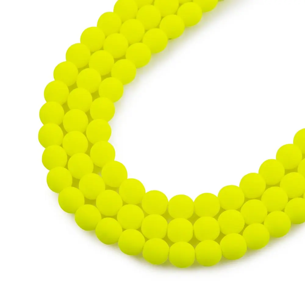 Estrela České mačkané korálky Estrela NEON 4 mm žluté - 450 ks