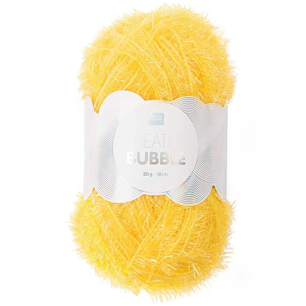 Rico design háčkovací příze na výrobu žínek Creative Bubble odstín 002 žlutá - 3 ks