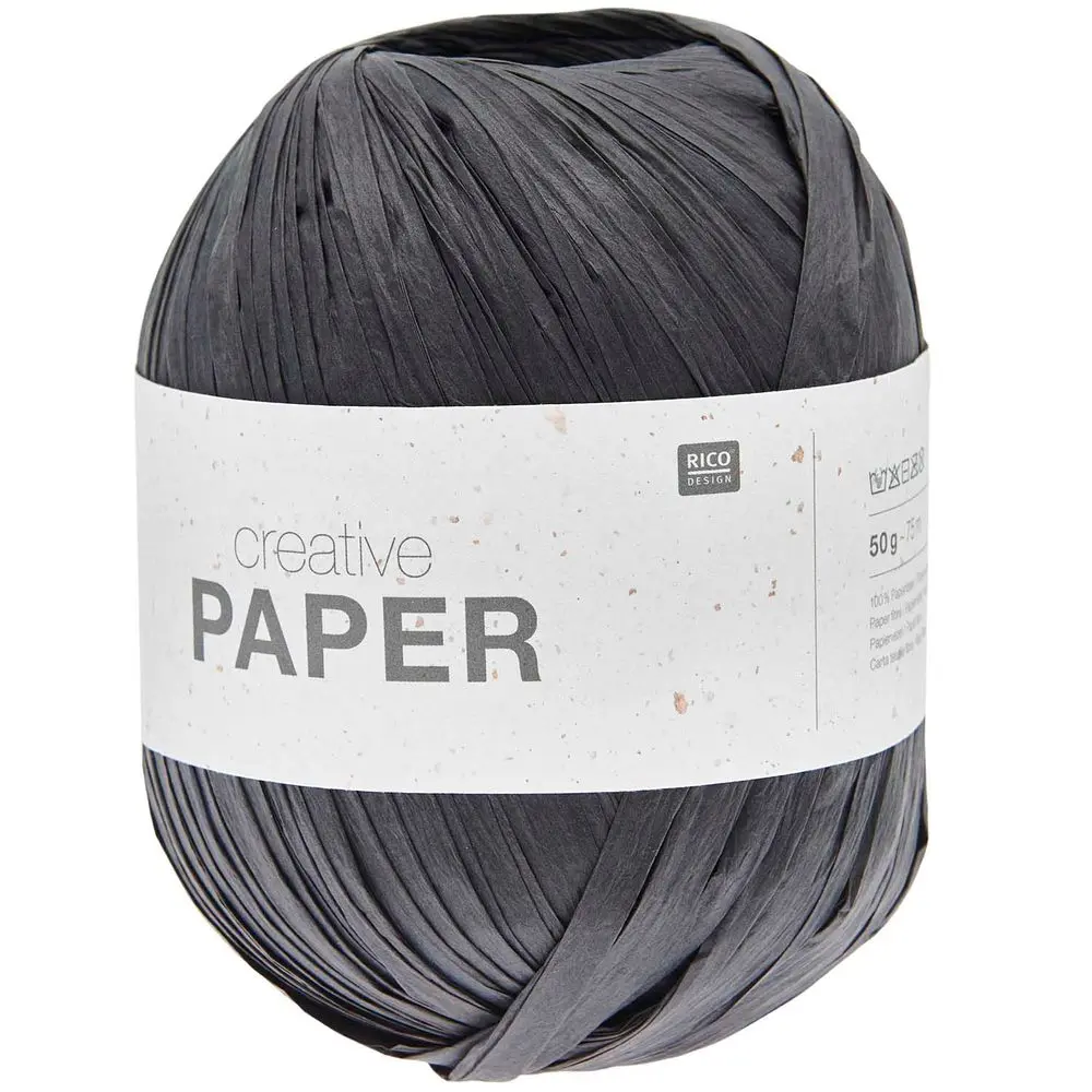 Rico design háčkovací papírová příze Creative paper odstín 010 černá -